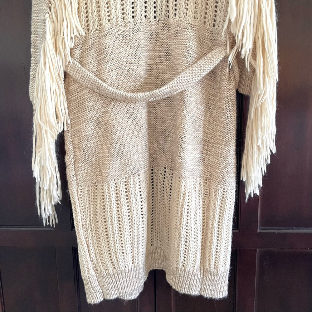 SPELL & The Gypsy Cozy Corner Cardigan Fringe Sleeve Open Front Boho Beachy S/M - Picture 11 of 16